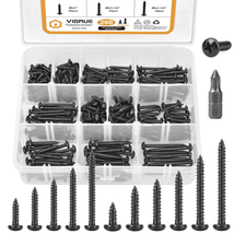  260PCS Black Wood Screws Kit, #6#8, 304 Stainless Steel Pan Head, Black... - $28.87