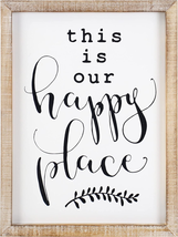 This Is Our Happy Place Farmhouse Wall Decor Signs 12 X 16 Inches Rustic Wood Fr - £17.00 GBP