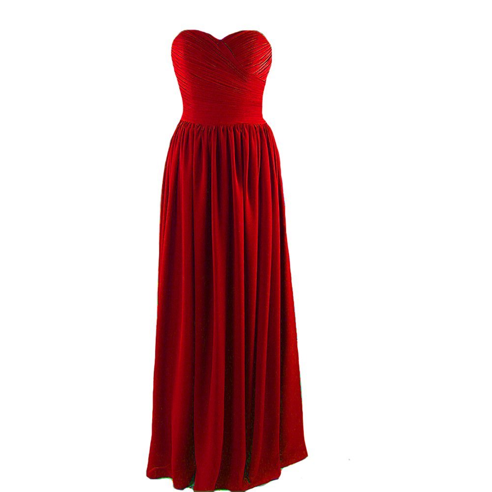 Kivary Women's Long Sweetheart Criss Cross Simple Chiffon Corset Prom Bridesmaid