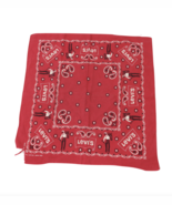 Vtg 60s Levis Spell Out All Over Print Bandana Handkerchief Red USA Dist... - $40.88 CAD