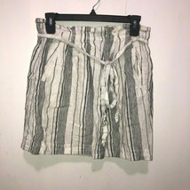 Madewell Broadway &amp; Broome Striped Linen Lined Skirt Womens SZ 6 Waist Tie Zips - £13.44 GBP