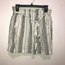 Madewell Broadway &amp; Broome Striped Linen Lined Skirt Womens SZ 6 Waist Tie Zips - $16.82