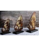 Balinese Wood Handicrafts Tropical Crown Angel Fish Family Set of 3 Figu... - $455.39 MXN