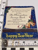 Rare Giant Feature Matchbook  The Metropolitan Savings Bank  Merry Xmas ... - $24.75