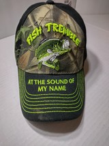 Fish Tremble Hat Cap Strapback Kys Design Camo Black Green Fish Bass Embroidered - £24.66 GBP