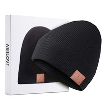 Bluetooth Beanie, Bluetooth 5.0 Wireless Winter Warm Knit Hats Cap With Double F - £42.21 GBP