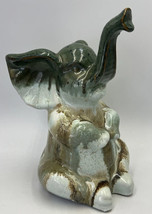 Apropos Ceramic Elephant Green Brown Sage Figure Statue Decor - £24.24 GBP