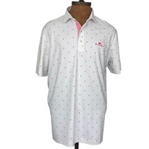 River Crest Johnnie-O Polo Shirt Men&#39;s Large White Geometric Soft - £35.64 GBP