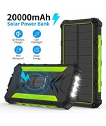 Solar Charger, 20000mAh Qi Wireless Power Bank Portable External Backup Battery - $44.87