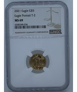 2021 $5.00  American Gold Eagle Ms 69 NGC Type 2 - £212.73 GBP