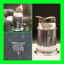 Stunning Vintage 1950&#39;s Tiffany &amp; Co. Evans Sterling Silver Table Lighter Workin - £177.75 GBP