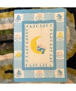 VTG Handmade 80s CARE BEARS Nursery Crib Quilt Toddler Blanket 32x43 Whi... - $228.45 MXN