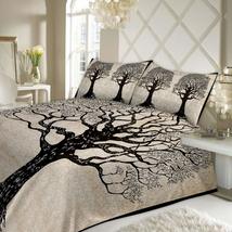 Traditional Jaipur Cotton Tree Printed Bedsheet, Sanganeri Jaipuri Bedcover Beds - £26.45 GBP