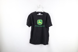 Vintage Mens Size Medium Faded Spell Out John Deere Short Sleeve T-Shirt Black - $29.65