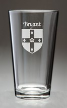 Bryant Irish Coat of Arms Pint Glasses - Set of 4 (Sand Etched) - £52.04 GBP