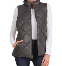 Zenana Diamond Quilted Vest Ash Grey - $34.00