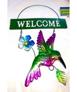 WELCOME Door Hanger Beautiful colorful Bird Flower AMERICA - $372.93 MXN