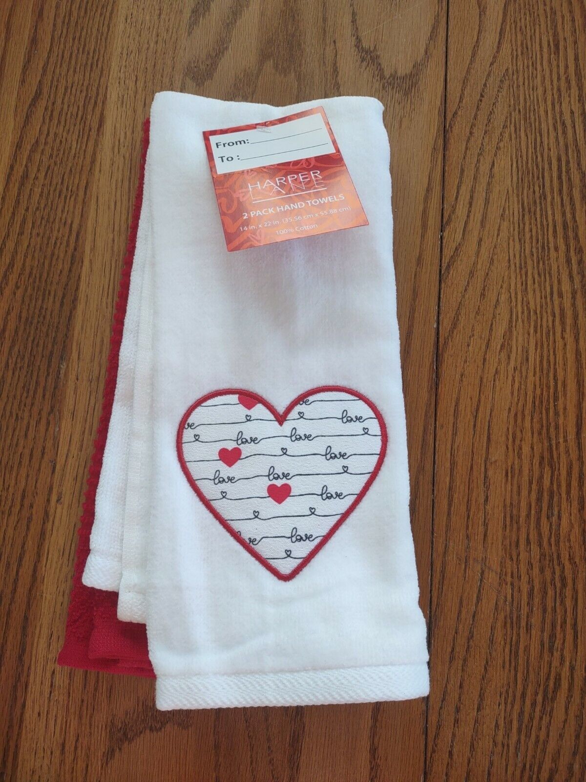 Primary image for Harper Lane 2 Pack Hand Towels Love Valentine's Day Holiday