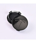 Set of 4Pcs - Tesla Wheel Center Cap Glossy Emblem Hub Caps - 56mm - Black - $9.39