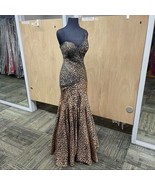 Tony Bowls Evening sz6 Leopard LONG Mermaid GOWN FORMAL PROM PAGEANT DRE... - $328.77