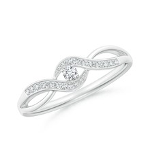 Angara Lab-Grown 0.13 Ct Round Diamond Infinity Promise Ring in Sterling Silver - £186.14 GBP