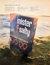 MISTER SALTY - FRESH CRISP! Veri Thin Pretzels - 1968 Vintage Print Ad - $9.86