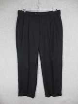 Stafford Suit Separates Men&#39;s Dress Pants Size 38 x 30 Navy Blue Pleated Cuffed - £30.24 GBP