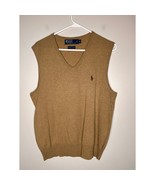 1990s Polo Ralph Lauren Merino Wool Camel Brown Minimal Old Money Sweate... - £35.31 GBP