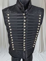 Adam Ant Style Hussars Waistcoat: Black Embroidered Military Vest - $175.00