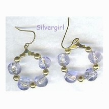 1&quot; Lilac Glass Nugget Hoop Earrings - £9.41 GBP