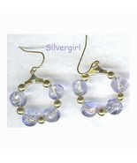 1&quot; Lilac Glass Nugget Hoop Earrings - £9.58 GBP