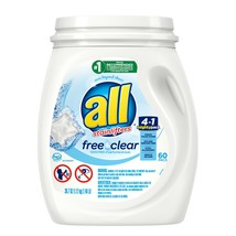 All Stainlifters 4 In 1 Mighty Pacs Laundry Detergent, Free And Clear (6... - $34.79