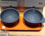 IKEA ÖMSESIDIG OMSESIDIG Tray With 2 Bowls Orange/Gray (605.500.23)  New - £23.52 GBP