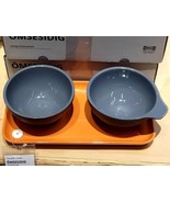 IKEA ÖMSESIDIG OMSESIDIG Tray With 2 Bowls Orange/Gray (605.500.23)  New - £23.31 GBP
