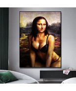 Sexy Mona Lisa Poster Canvas Print Wall Art  70 cm x 100 cm Unframed - £39.24 GBP