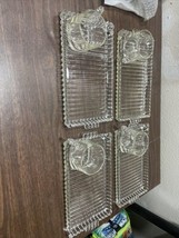 4 Sets Vintage Hazel Atlas Snack Sip N&#39; Smoke Trays &amp; Cups Grannycore rib ball - $41.96