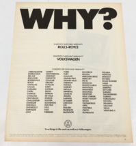 1972 Why Volkswagen Sylvania Blue Dot Flash Cubes Print Ad 10.5x13.5 - £7.83 GBP
