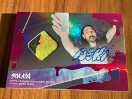 2020 Topps x Steve Aoki Wave 2 Jeans Relic Card Auto PINK Frosting Patch #08/10 - £288.81 GBP