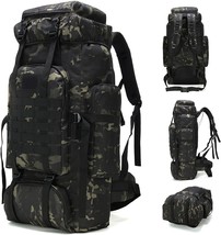Bnmjvjl 70L Hiking Backpack Military Tactical Camping Adjustable Waterproof - £41.42 GBP