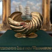Vintage Brass Shell Nautilus Planter Vase Vessel Mid Century Coastal Mar... - $35.00