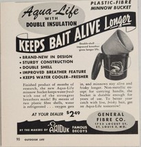 1954 Print Ad Aqua Life Plastic Fibre Minnow Buckets for Fishing St Louis,MO - £11.65 GBP