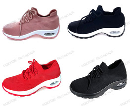 Brand New Womens Sneakers Sock Air Cushion Platform Mesh Lace Up Slip on... - $33.42 CAD+