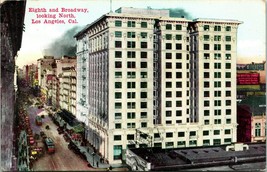 Vtg VanOrnum Postcard 1910s Los Angeles CA Eighth and Broadway Looking North UNP - £10.41 GBP