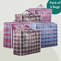 5PK Large Laundry Bags Nylon Reusable Versatile with Reinforced Zips &amp; H... - $19.59