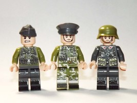 Building Block German Camouflage set of 3 WW2 Army Minifigure US Toy Minifigure  - £15.33 GBP