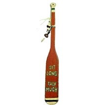 Red Boat Oar and Bobber Ornament Sit Long Talk Much Hanging Craft Wood G... - $9.50