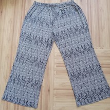 Love Ryan Womans Black White Abstract Pull On Palazzo Pants Sz 2X Elastic Waist - $13.86