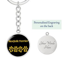 Norfolk Terrier Mama Circle Keychain Stainless Steel or 18k Gold Dog Mom Pendan - £30.81 GBP+