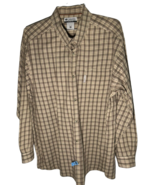 Mens Columbia Button Down Brown/Khaki Plaid Shirt Size 2XL 100% Cotton - £9.56 GBP