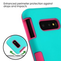 For Samsung Galaxy S10e - Hybrid High Impact Armor Skin Case Turquoise Blue Pink - £12.82 GBP